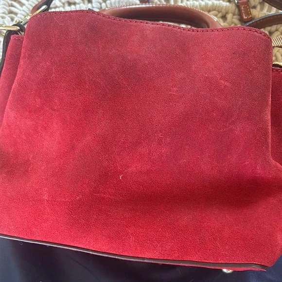 Dooney & Bourke Red Satchel with Leather Trim - Picture 10 of 16